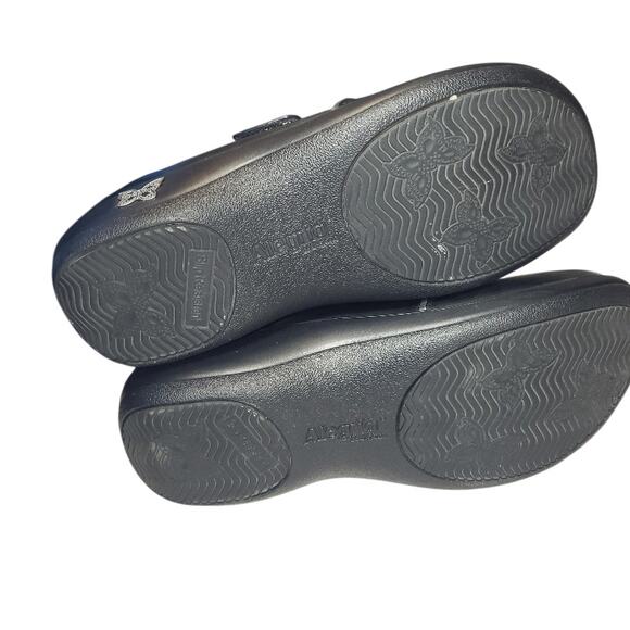 Vintage Y2K Alegria Black Leather Chunky Mary Jane Casual Shoes Slip Resist 38 - Picture 5 of 9